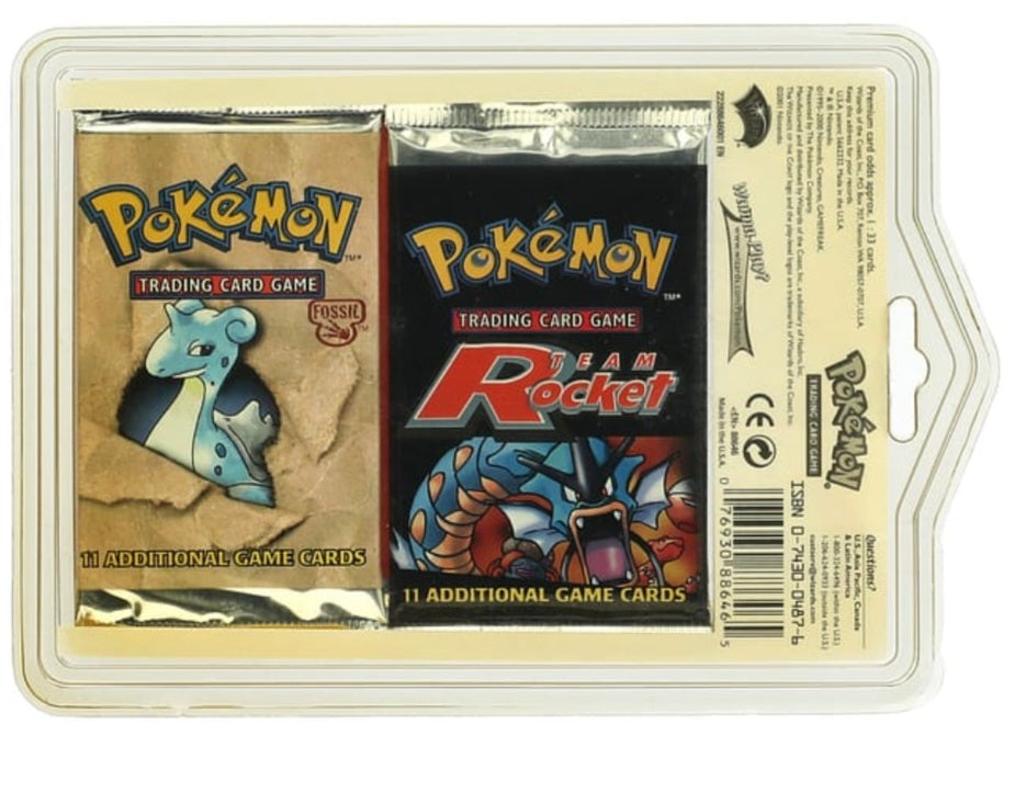 1999-00 Pokemon Factory-Sealed Booster Pack Bundle (4 Packs) - Featuring Fossil, Team Rocket, Gym Heroes, Base Set 2 Booster Packs