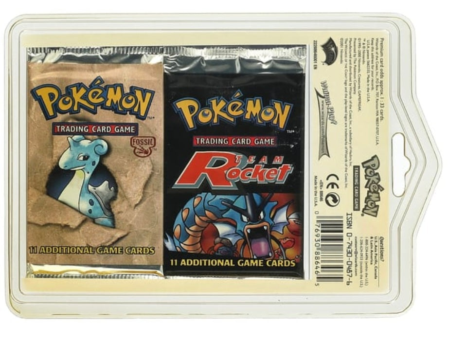 1999-00 Pokemon Factory-Sealed Booster Pack Bundle (4 Packs) - Featuring Fossil, Team Rocket, Gym Heroes, Base Set 2 Booster Packs
